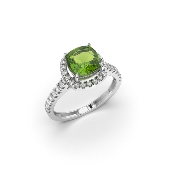 Peridot Halo Rings