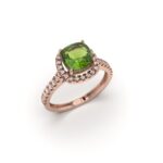 Peridot Halo Rings