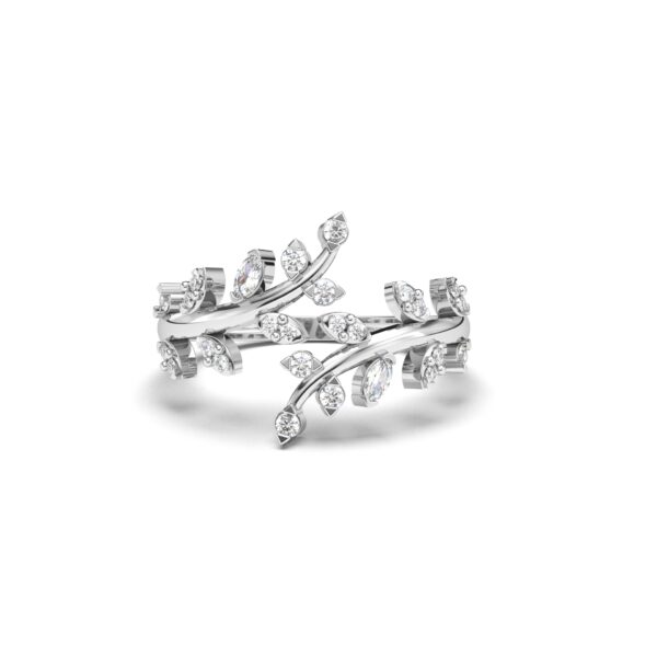 Diamond Leaf Wrap Ring