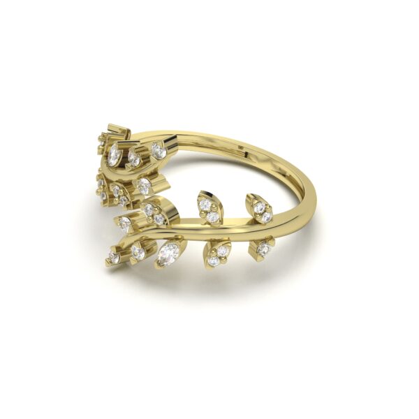 Diamond Leaf Wrap Ring