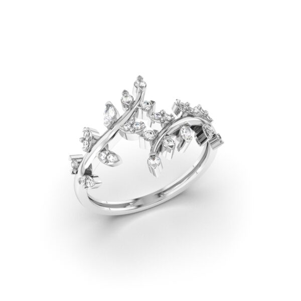 Diamond Leaf Wrap Ring