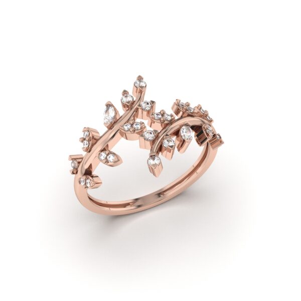 Diamond Leaf Wrap Ring