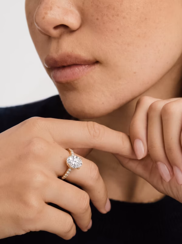 Oval Hidden Halo Ring