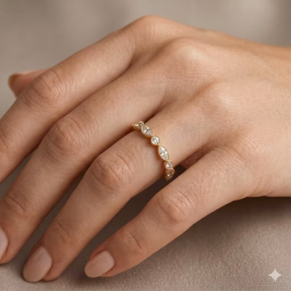Marquise Round Wedding Ring