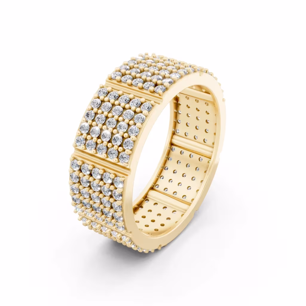 Mens Pave Wedding Band