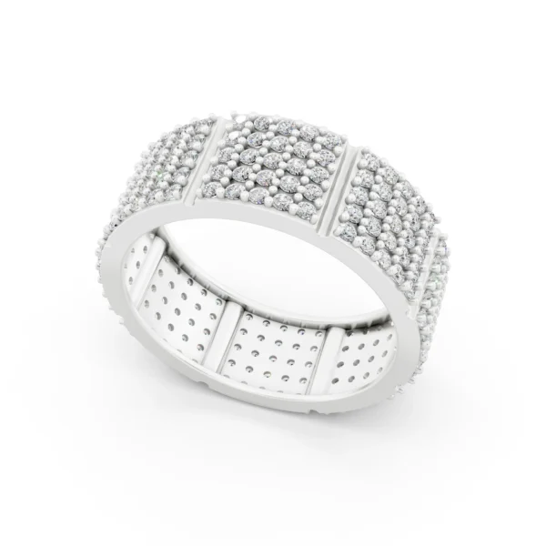 Mens Pave Wedding Band