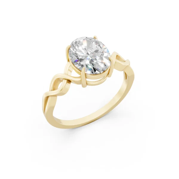 Oval Twisted Solitaire Ring