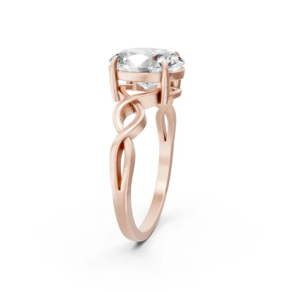 Oval Twisted Solitaire Ring
