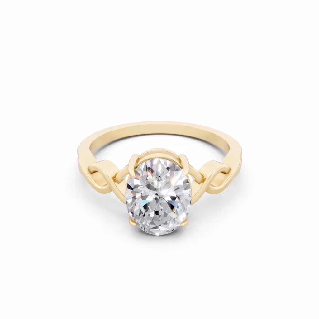 Oval Twisted Solitaire Ring
