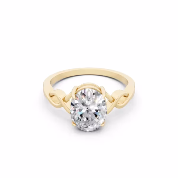 Oval Twisted Solitaire Ring
