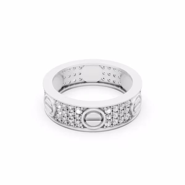 Pavé Diamond Screw Ring