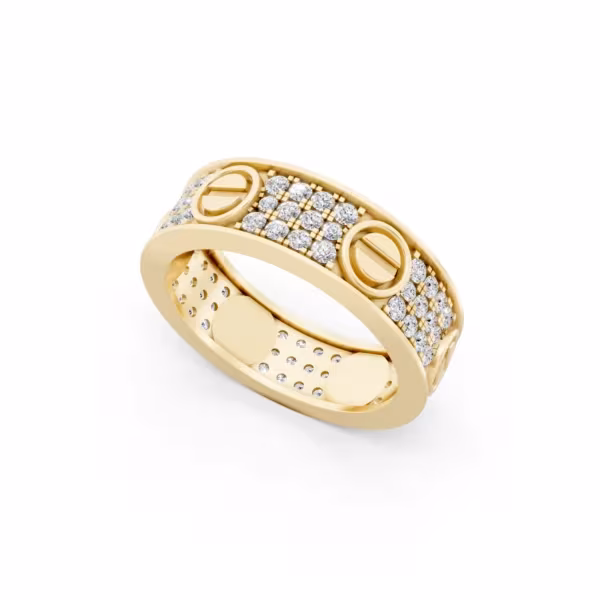 Pavé Diamond Screw Ring