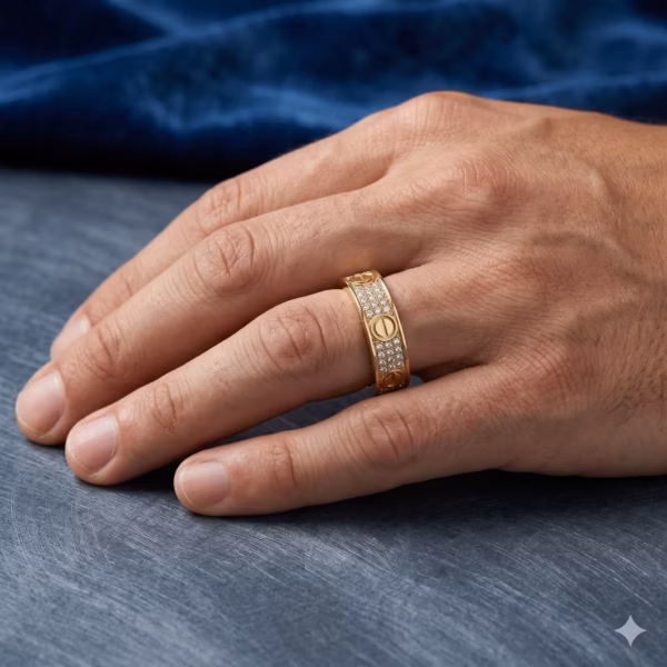 Pavé Diamond Screw Ring