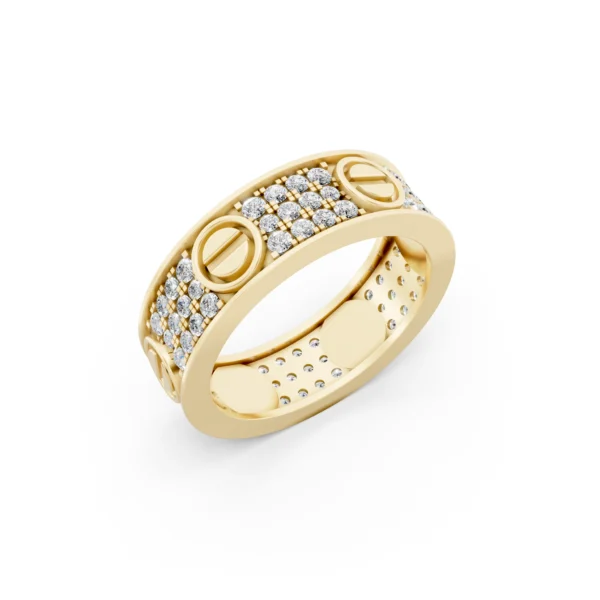 Pavé Diamond Screw Ring