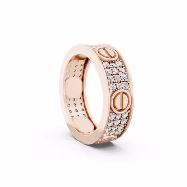 Pavé Diamond Screw Ring