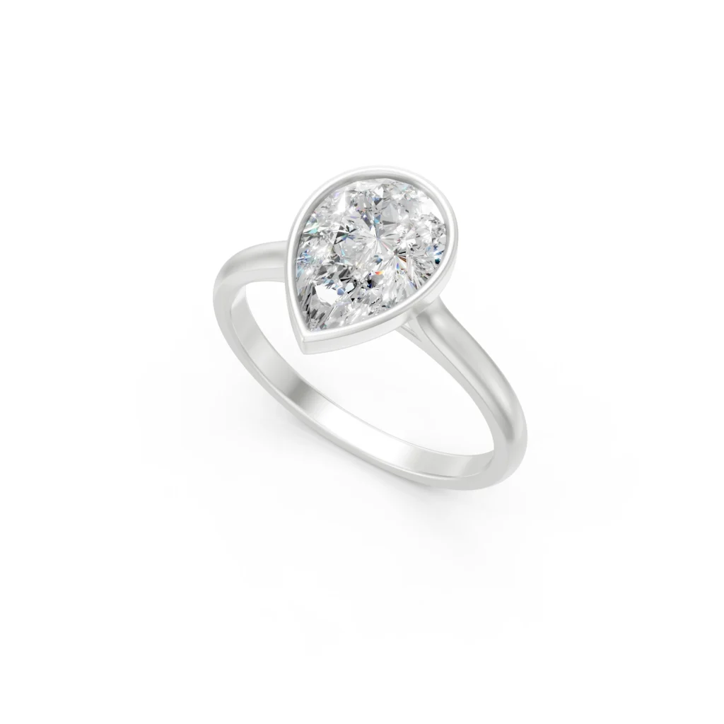 Bezel Pear Engagement Ring