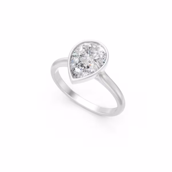Bezel Pear Engagement Ring