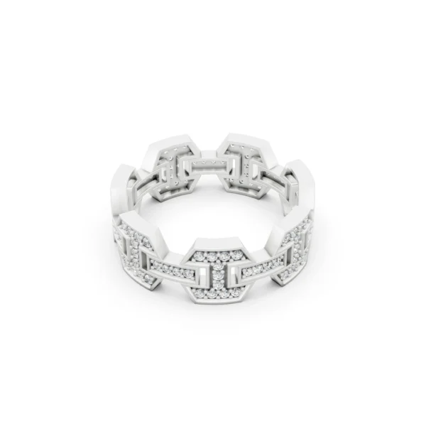Diamond Pavé Link Ring