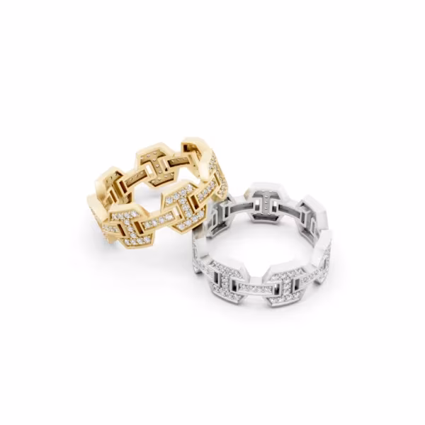 Diamond Pavé Link Ring