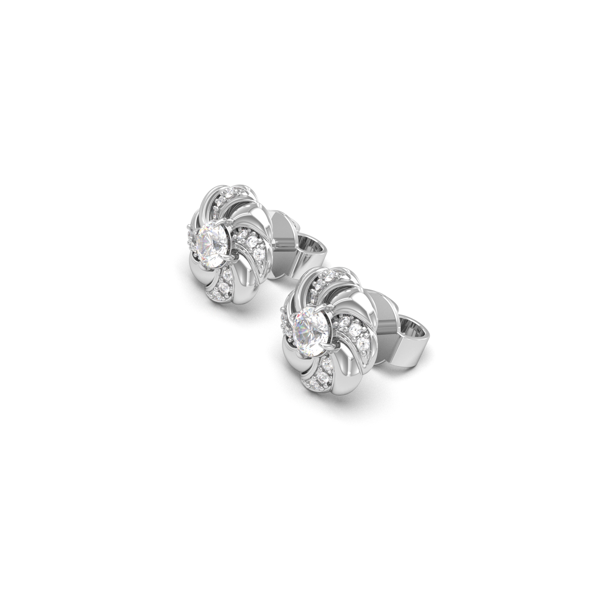 Floral Round Earrings