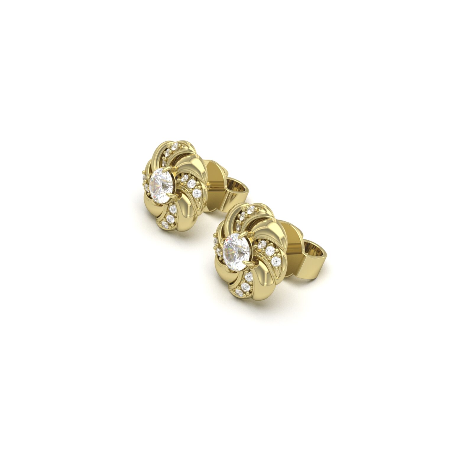 Floral Round Earrings