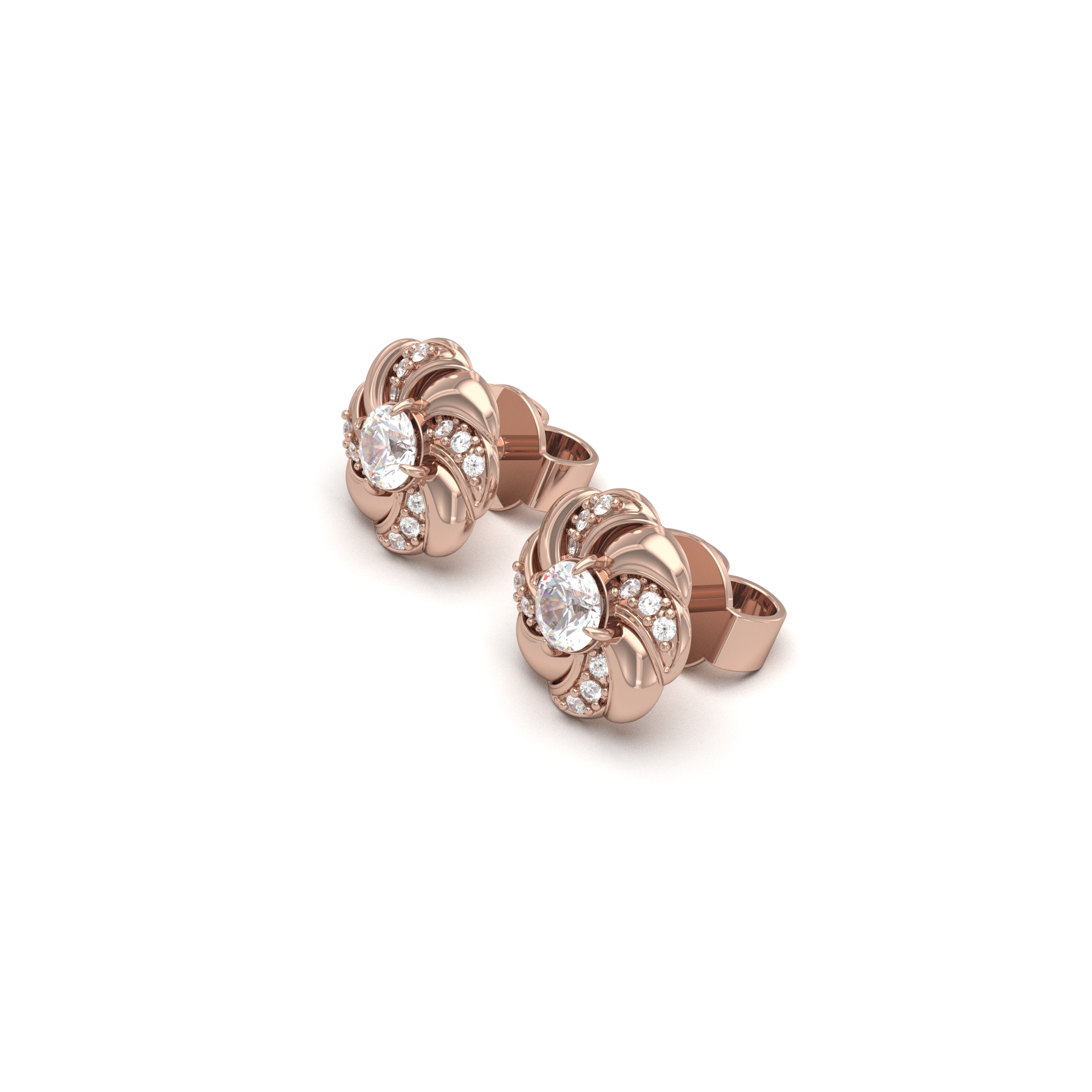 Floral Round Earrings