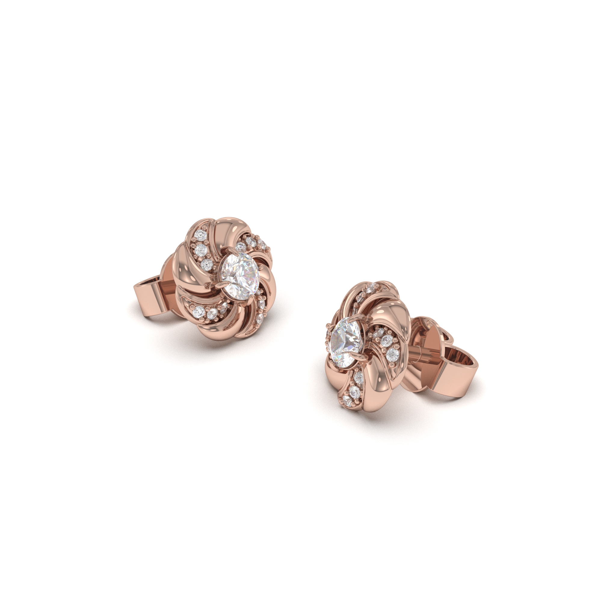 Floral Round Earrings