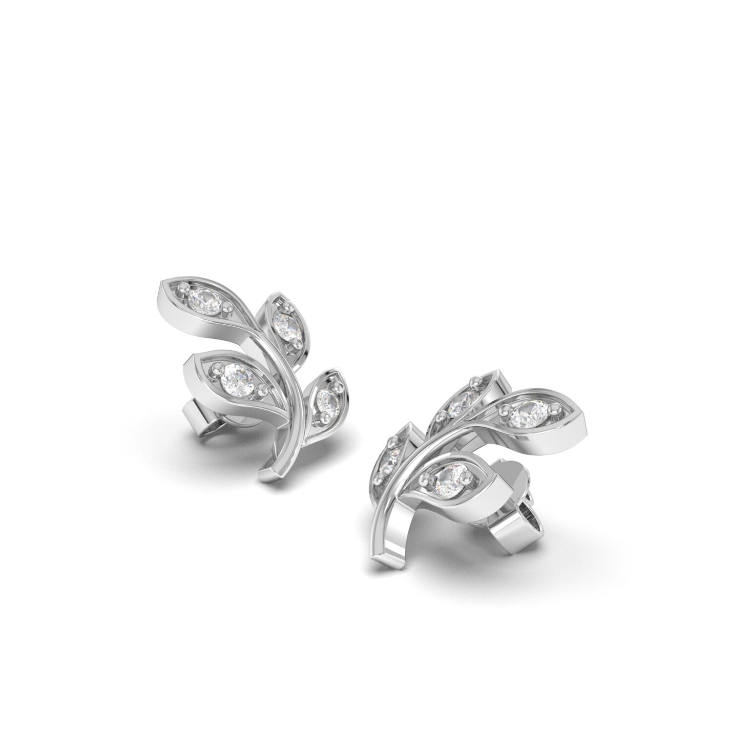 Diamond Leaf Stud
