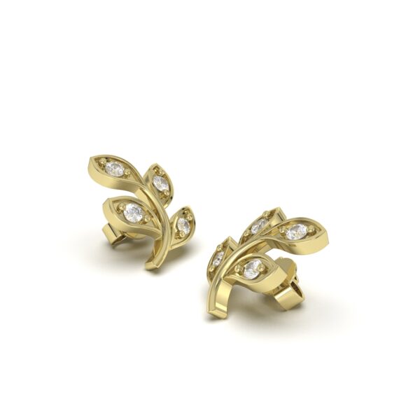 Diamond Leaf Stud