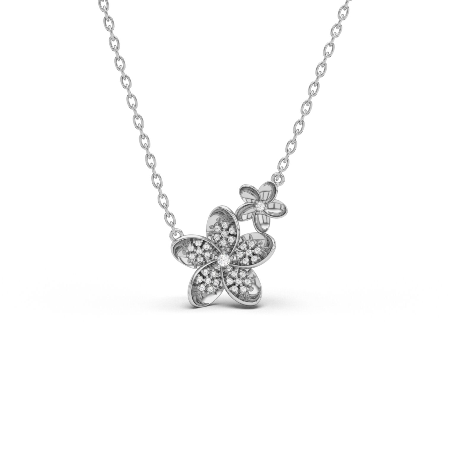 Diamond Flower Pendant