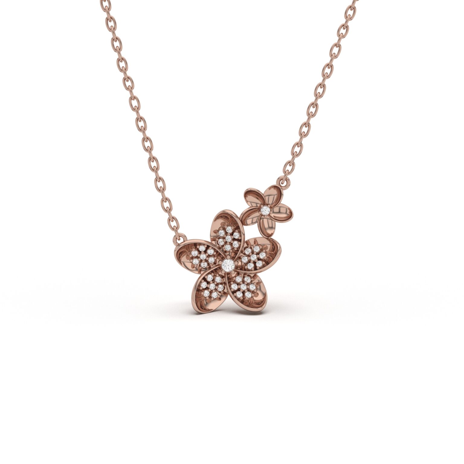 Diamond Flower Pendant