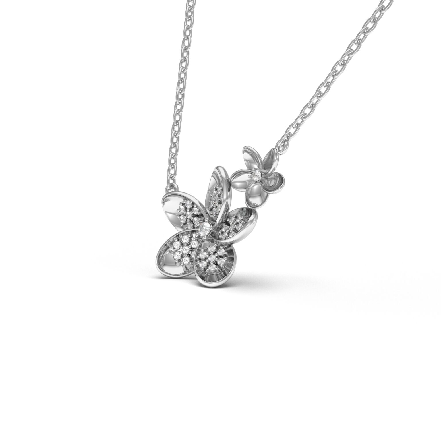 Diamond Flower Pendant