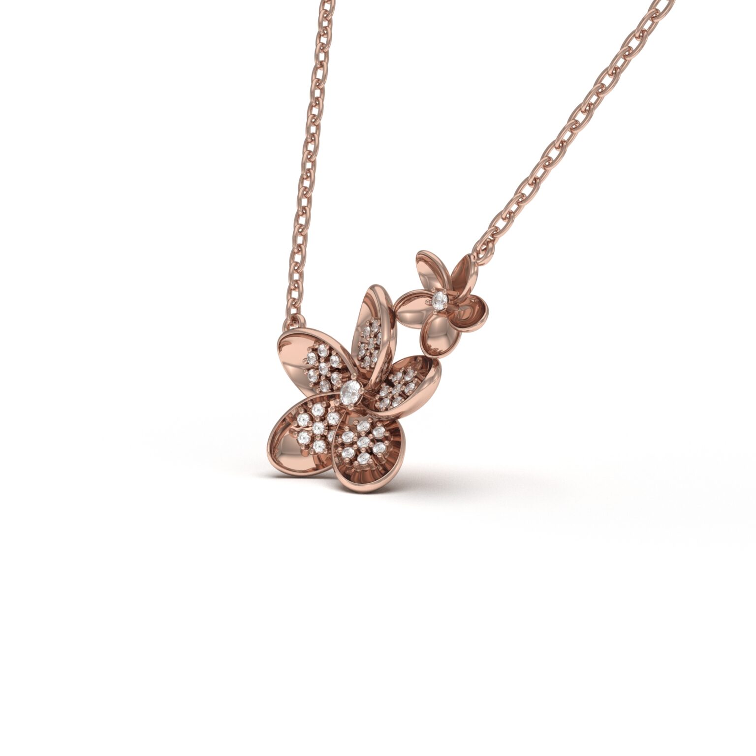 Diamond Flower Pendant