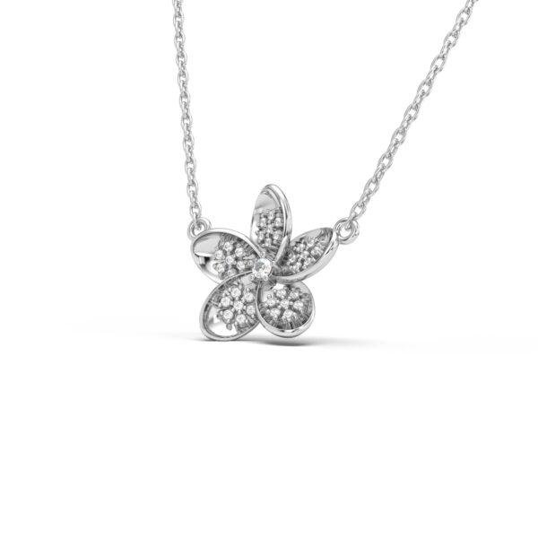 Diamond Plumeria Pendant