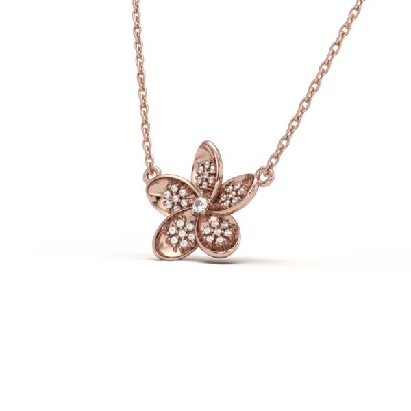 Diamond Plumeria Pendant