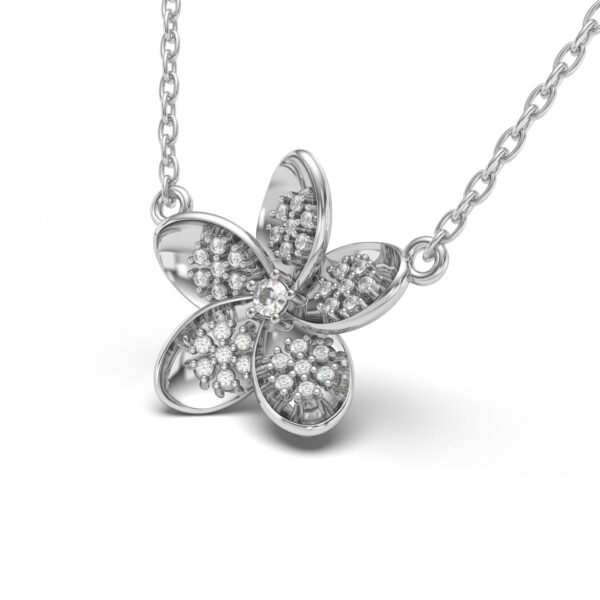 Diamond Plumeria Pendant