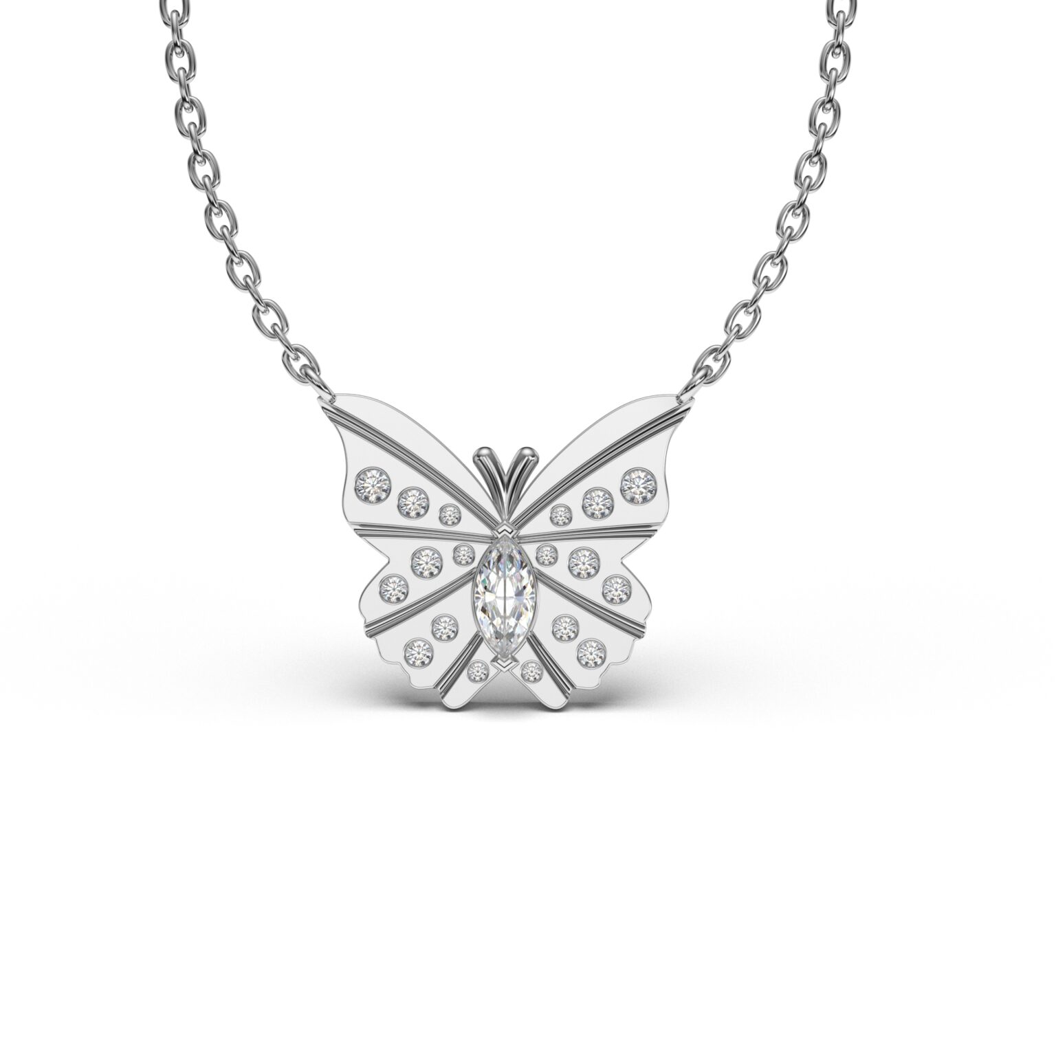 Diamond Butterfly Pendant