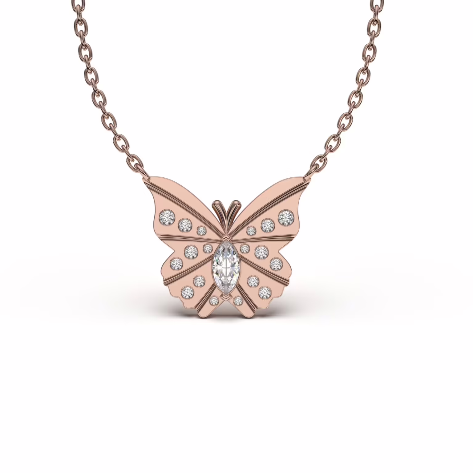 Diamond Butterfly Pendant