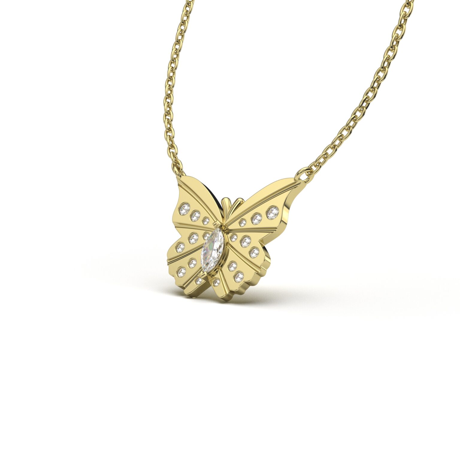 Diamond Butterfly Pendant