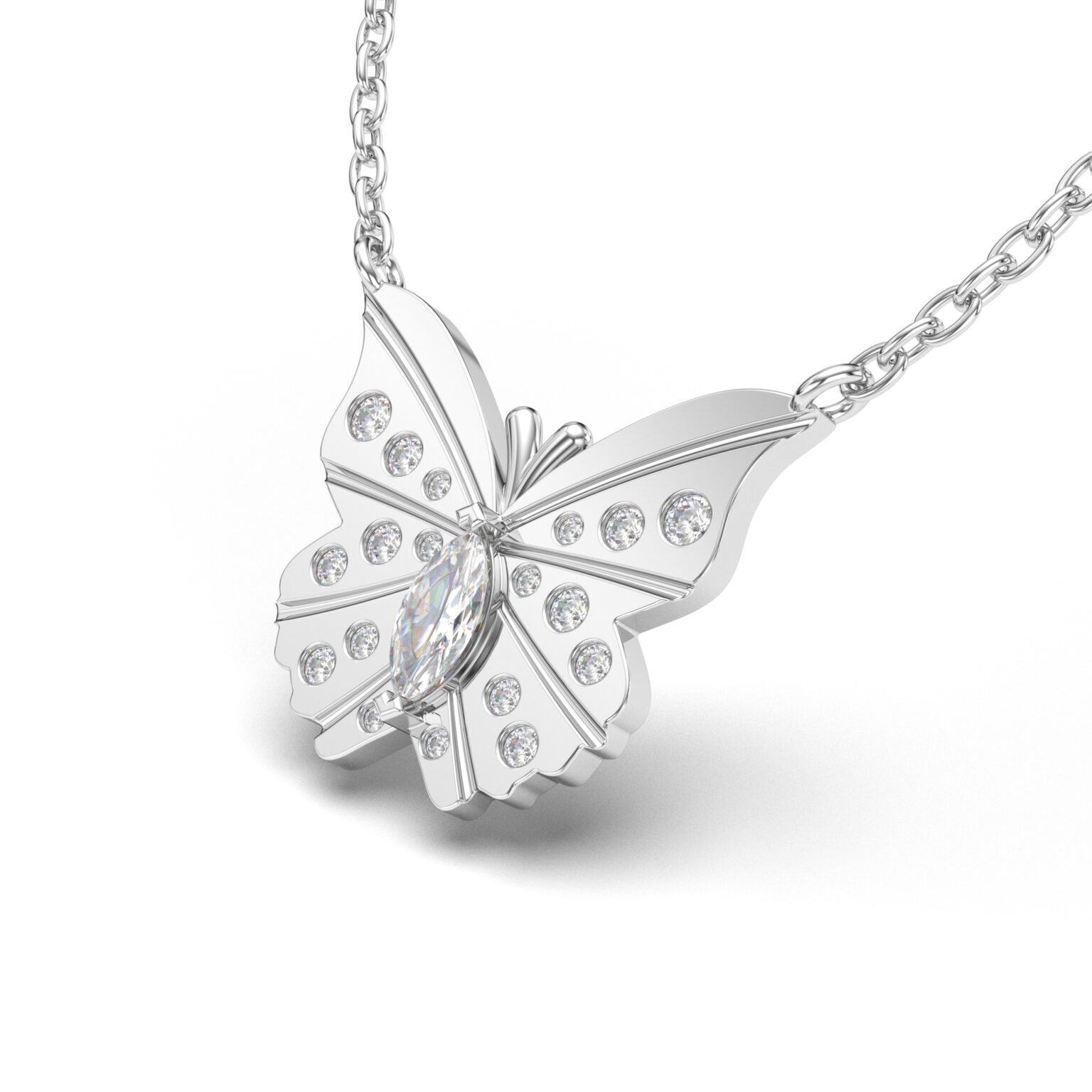 Diamond Butterfly Pendant