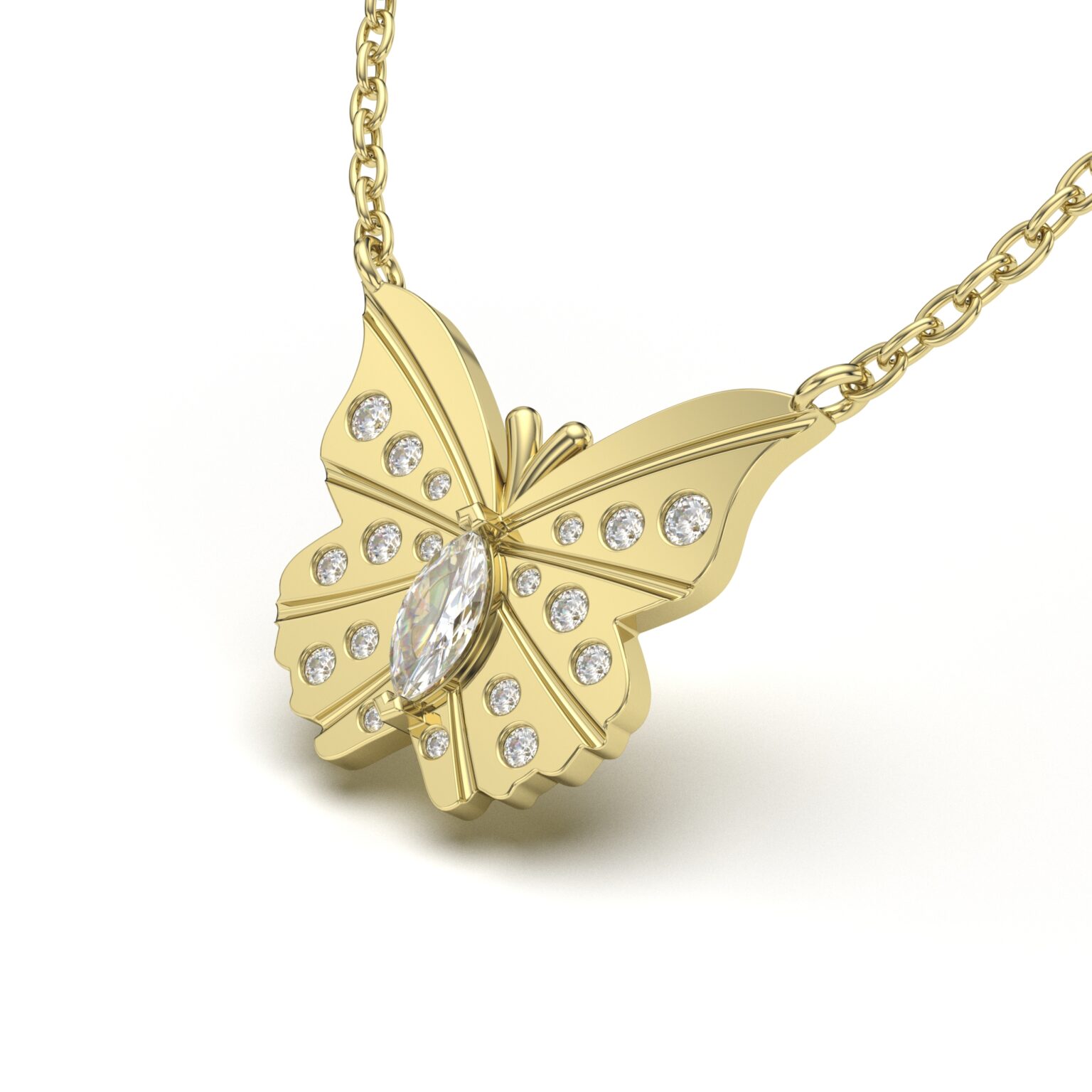 Diamond Butterfly Pendant