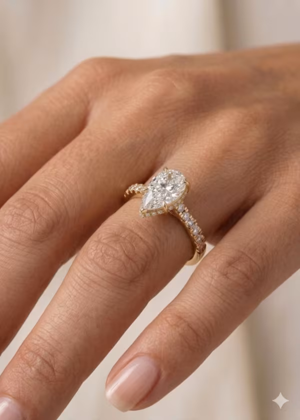 Teardrop Solitaire Ring