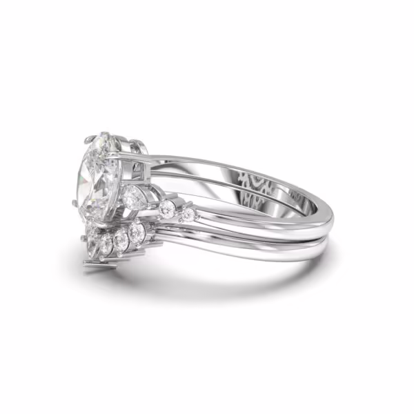 Oval Enhancer Set Oval Accented Solitaire Curved Diamond Band