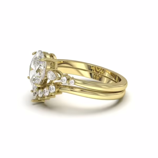 Oval Enhancer Set Oval Accented Solitaire Curved Diamond Band