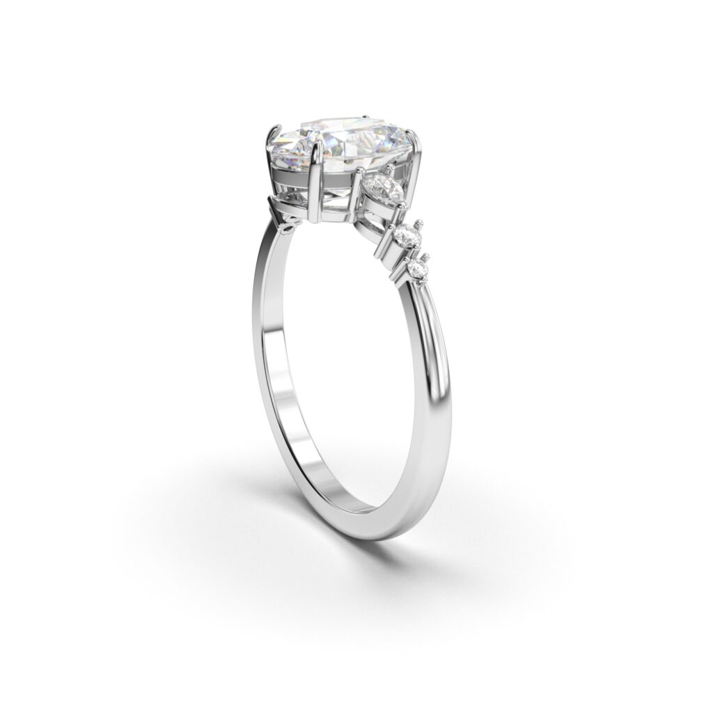 Oval Enhancer Set Oval Accented Solitaire Curved Diamond Band