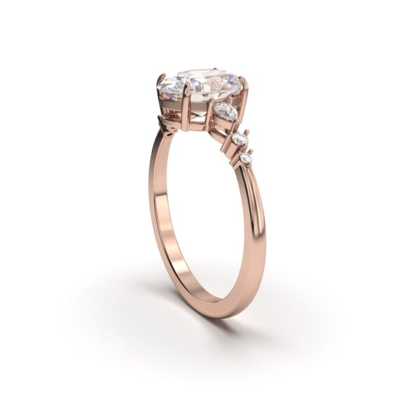 Oval Enhancer Set Oval Accented Solitaire Curved Diamond Band