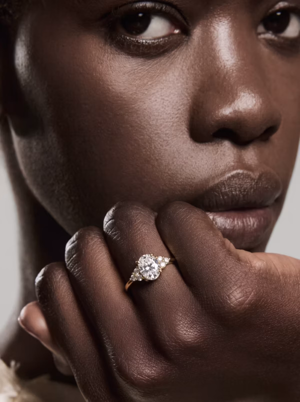 Oval Cluster Engagement Ring
