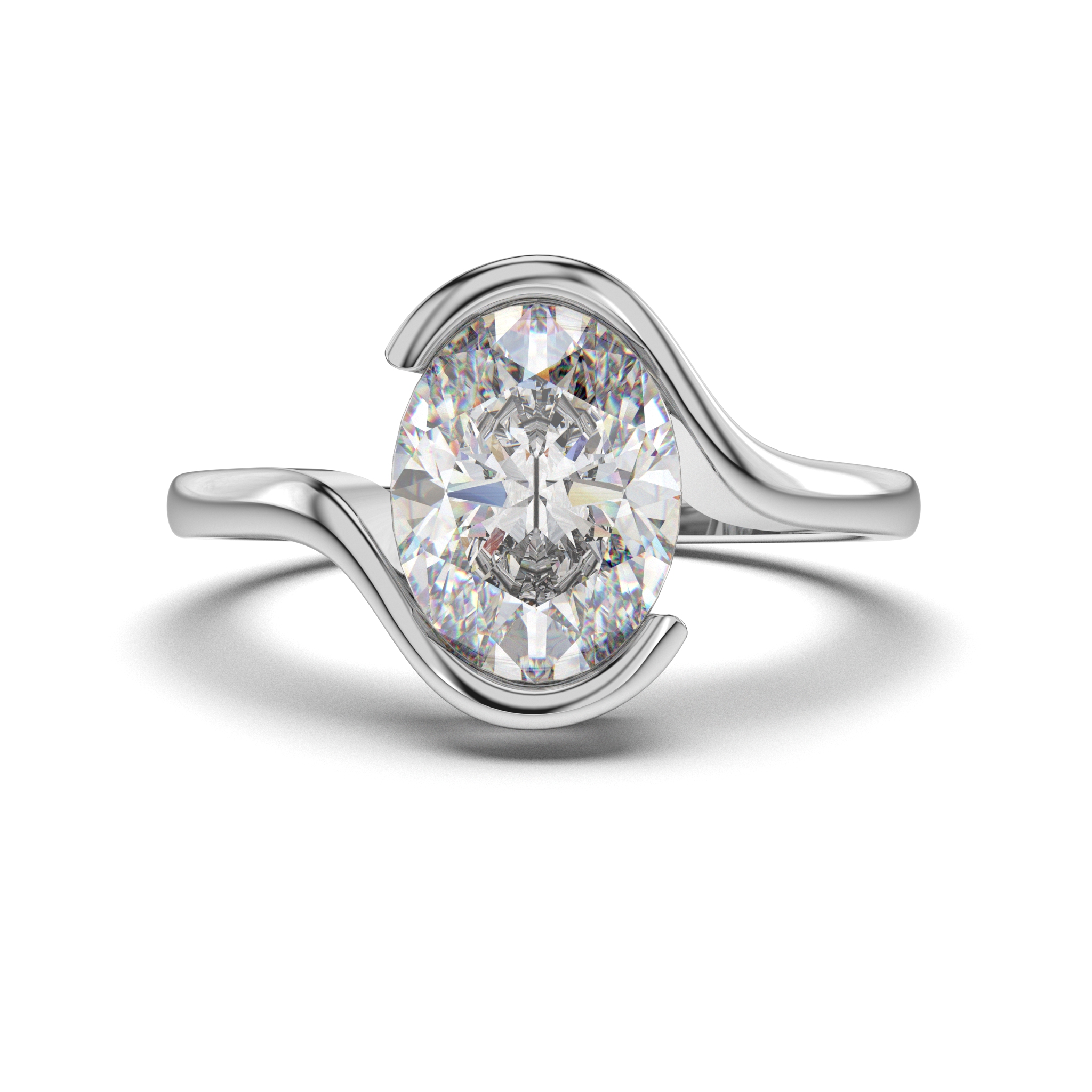 Swirl Oval Ring
