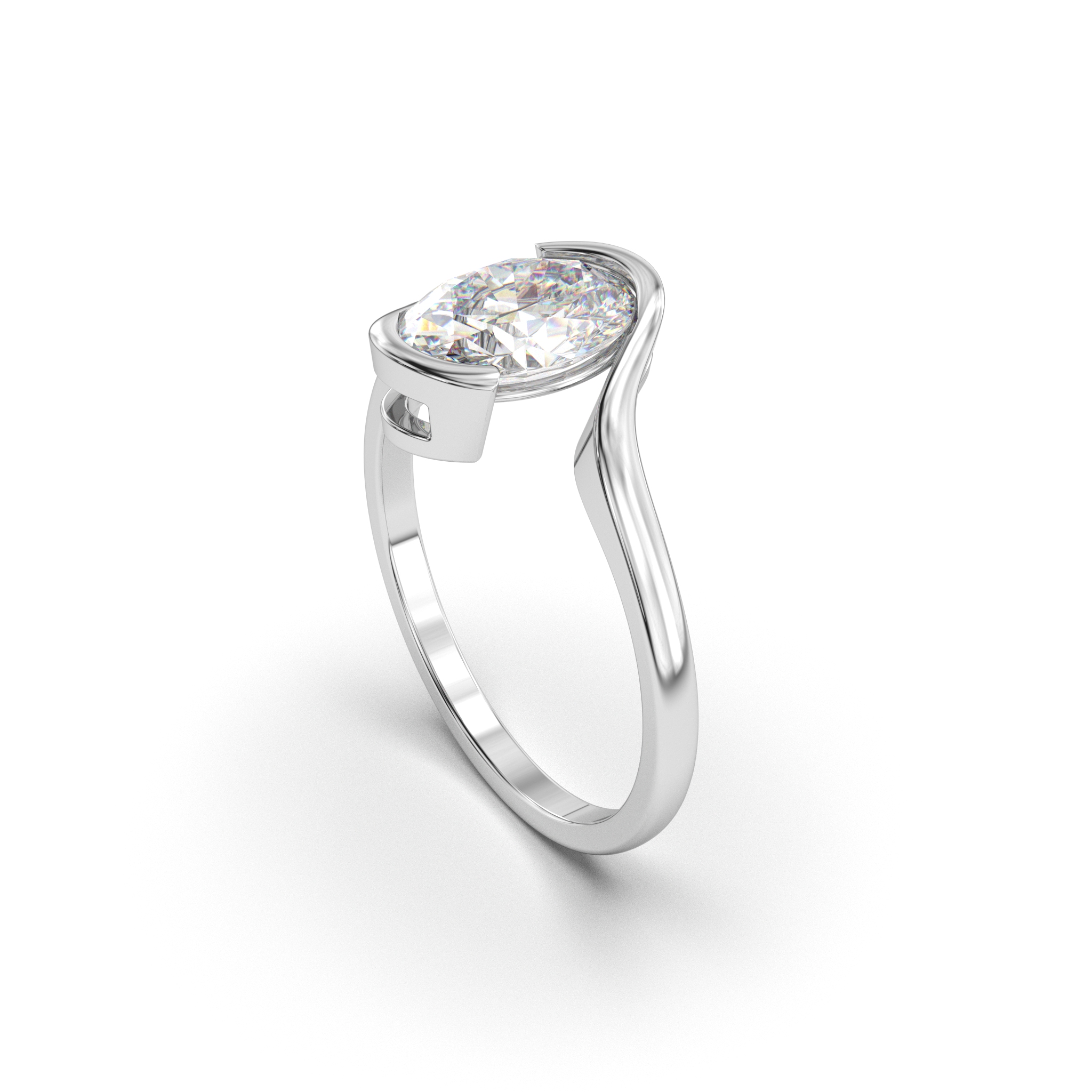 Swirl Oval Ring