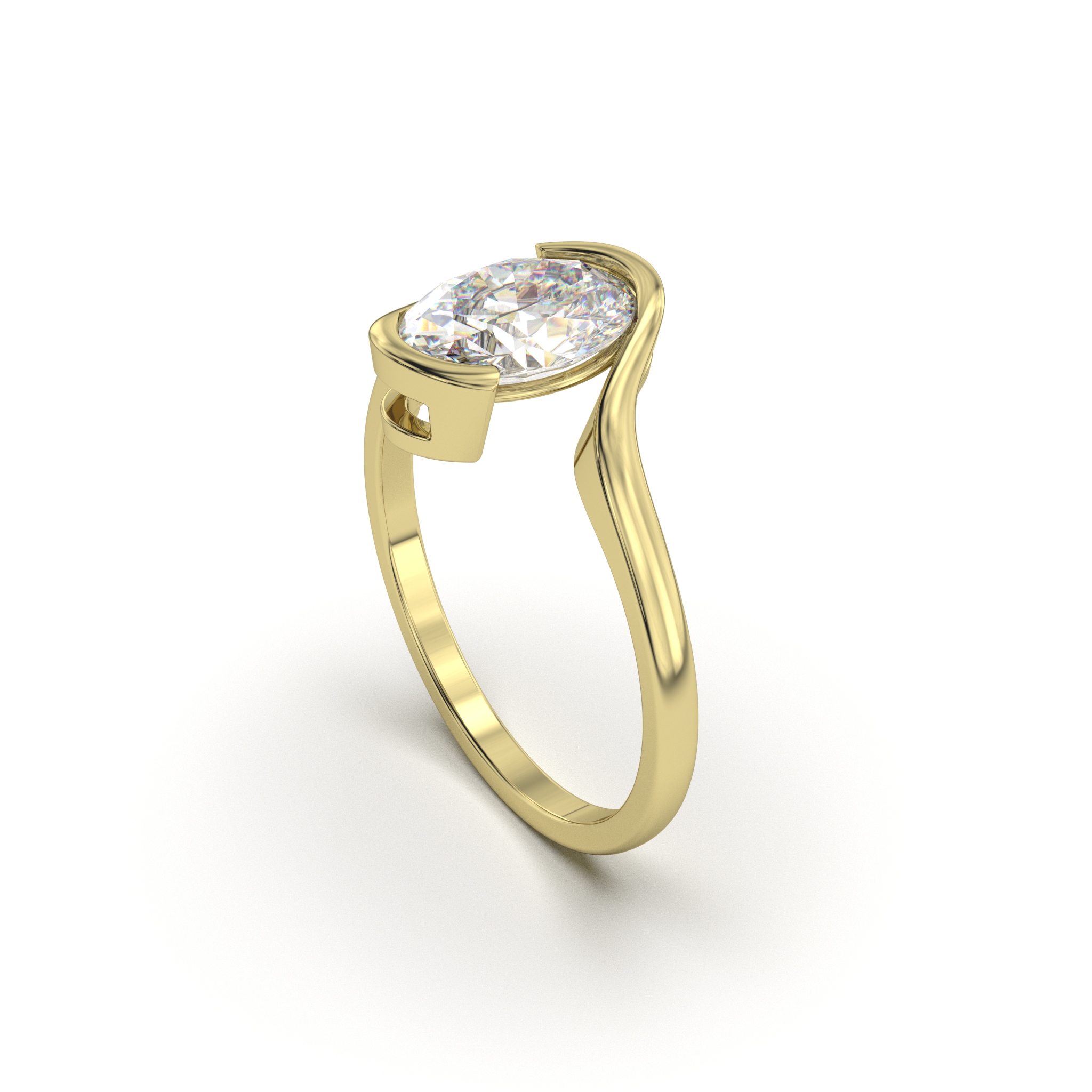 Swirl Oval Ring